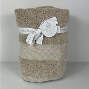 Hotel Balfour 2pc Spa Hand Towels Tan Beige 100% Turkish Cotton Luxury NEW